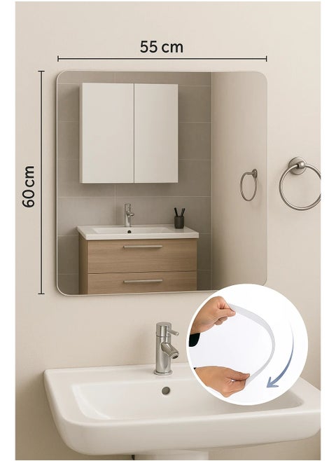 Unbreakable rectangular mirrors - 55*60, waterproof, foldable.