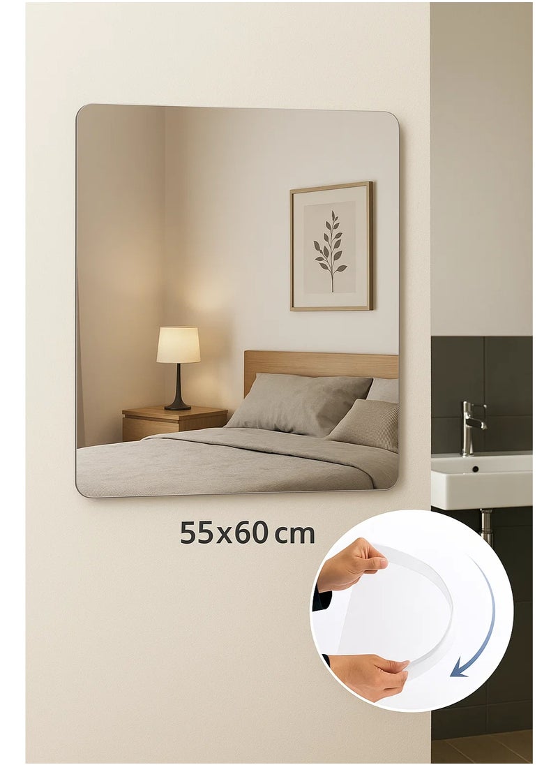 ميرور آرت - مرايا لا تنكسر مستطيلة -55*60 ضد الماء ، قابلة للطي . - Image 1