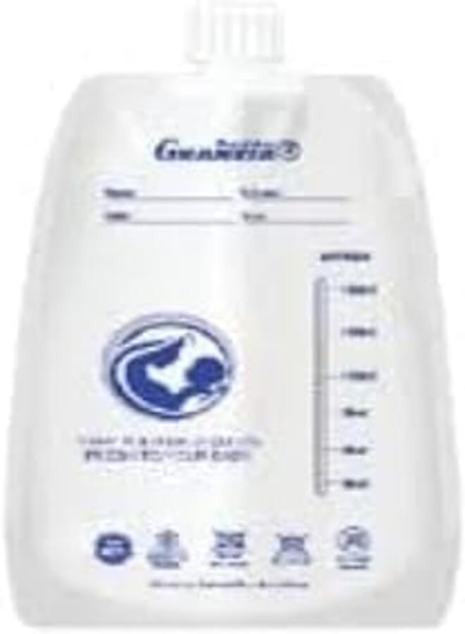 Granzia Milk Bags with Caps and Tools for Pumping Pouches directly into the Bag (30 bags) milk bags -30 pcs