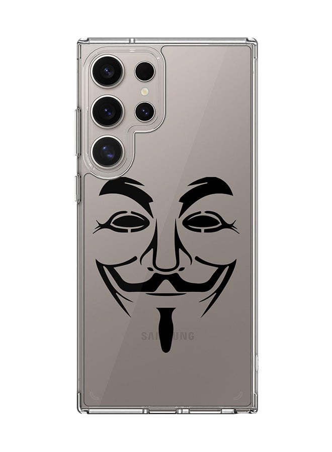 Stylizedd Classic Clear Case for Samsung Galaxy S24 Ultra , Hybrid Soft Case Flexible Edges Anti Drop TPU PC Gel Thin Transparent Cover - Vendetta Mask - Image 1