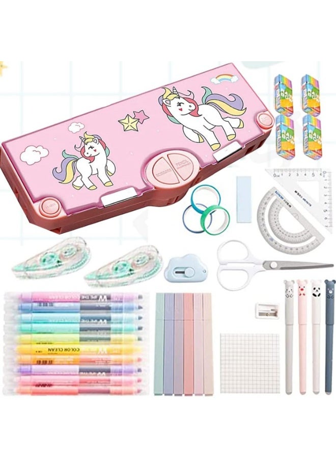 Bukela Pop-up Children's Multifunctional Pencil Box, Cute School Supplies Multifunctional Stationery Storage Box, Suitable Gift for Children and Teenagers - Image 1