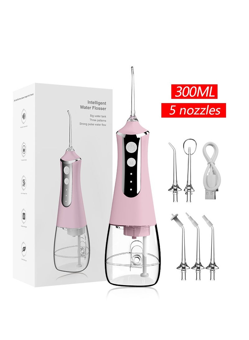 HTC Water Jet Oral Hygiene Irrigator Cordless Floss Dental Pink 300ml - Image 1