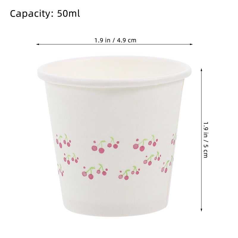 Unomor 100pcs 50ml Biodegradable Disposable Paper Sample Cups Mini Tasting Cups For Beverage Sampling Party Snacks - Image 3