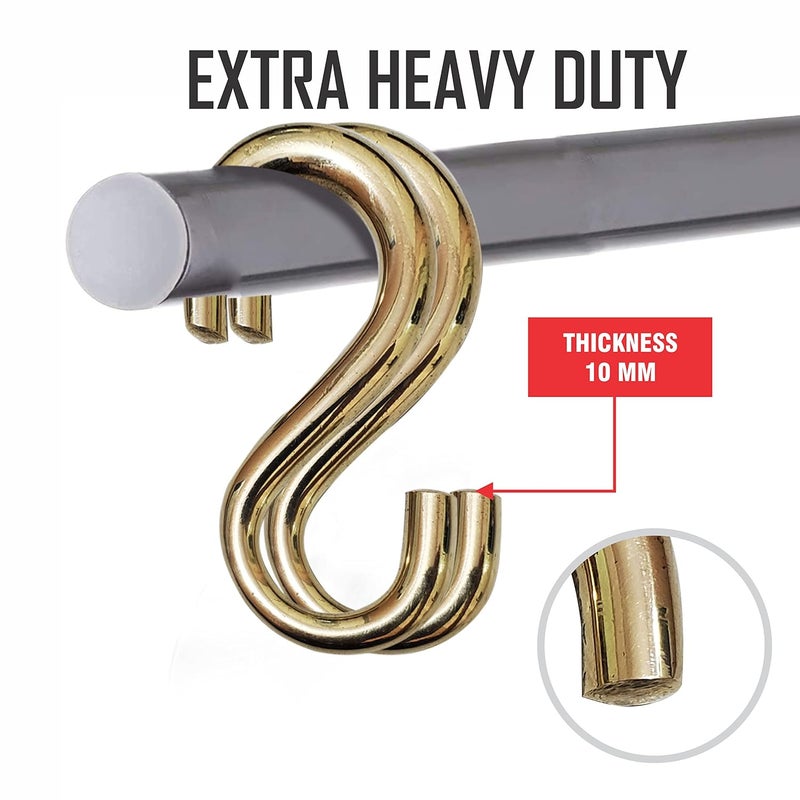 Pure Source India Brass S Hook 6 Pieces Heavy Duty Pure Brass - Image 2