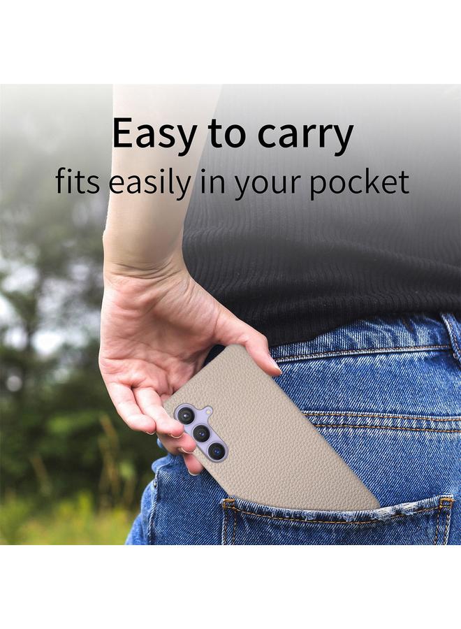 اس-توب جراب لهاتف Samsung Galaxy S24+ 5G، جراب خلفي من الجلد بحافة زيت الليتشي - Image 5