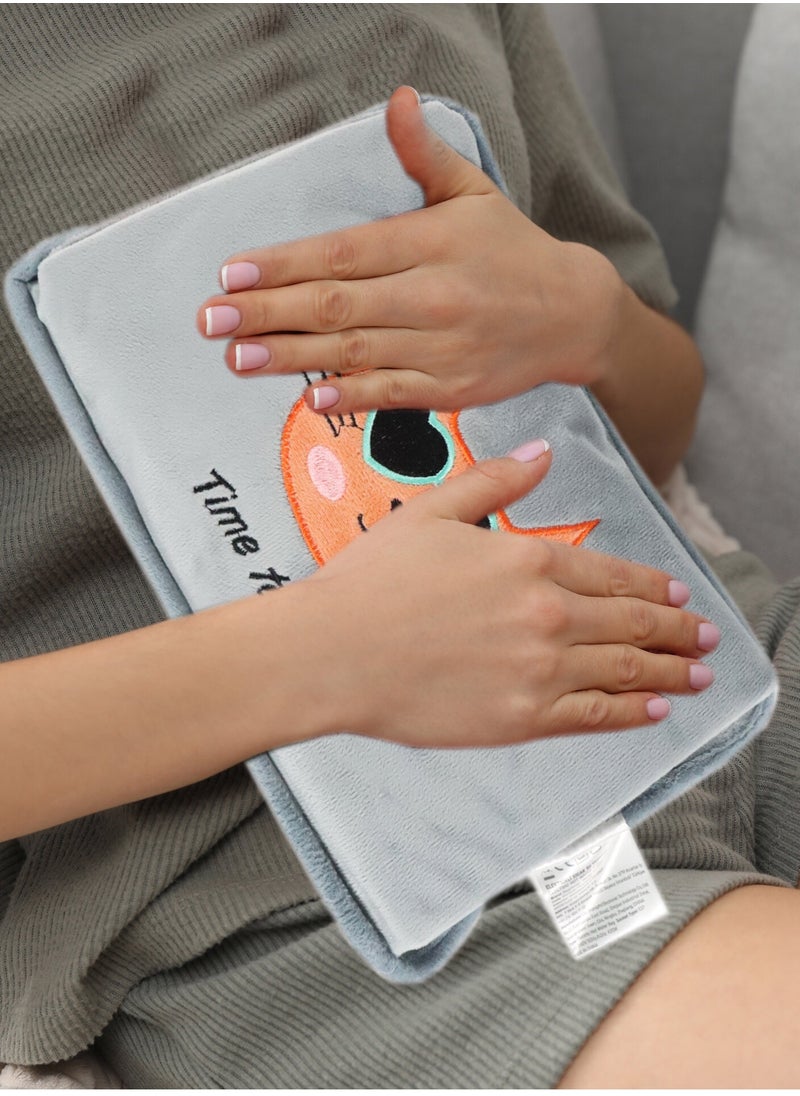 Biggdesign - Huggy Cat Electric Hot Water Bottle with Soft Cover Rechargable Hot Water Bag for Pain Relief - Image 1
