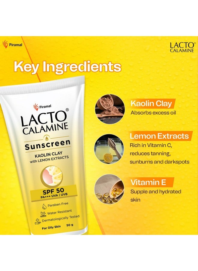 لاكتو كلامين واقي شمس لاكتو كالامين بعامل حماية من الشمس ٥٠ | ٥٠ غرام | واقي شمس PA +++ للبشرة الدهنية | واقي شمس من الأشعة فوق البنفسجية الطويلة والمتوسطة | مقاوم للماء ولا يترك آثارًا بيضاء | مع طين الكاولين وفيتامين هـ ومستخلصات الليمون | خالٍ من البارابين - Image 5