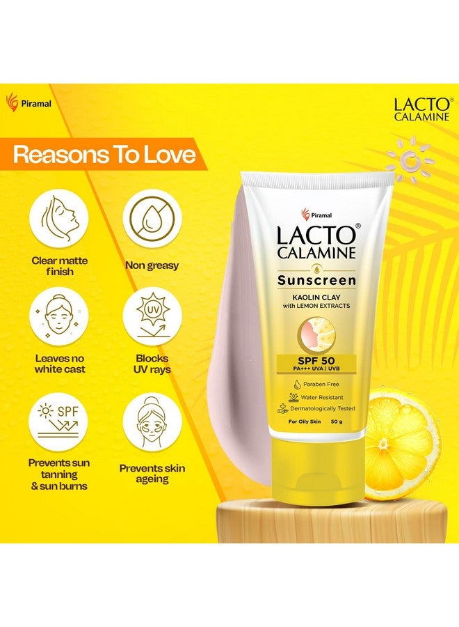 لاكتو كلامين واقي شمس لاكتو كالامين بعامل حماية من الشمس ٥٠ | ٥٠ غرام | واقي شمس PA +++ للبشرة الدهنية | واقي شمس من الأشعة فوق البنفسجية الطويلة والمتوسطة | مقاوم للماء ولا يترك آثارًا بيضاء | مع طين الكاولين وفيتامين هـ ومستخلصات الليمون | خالٍ من البارابين - Image 4