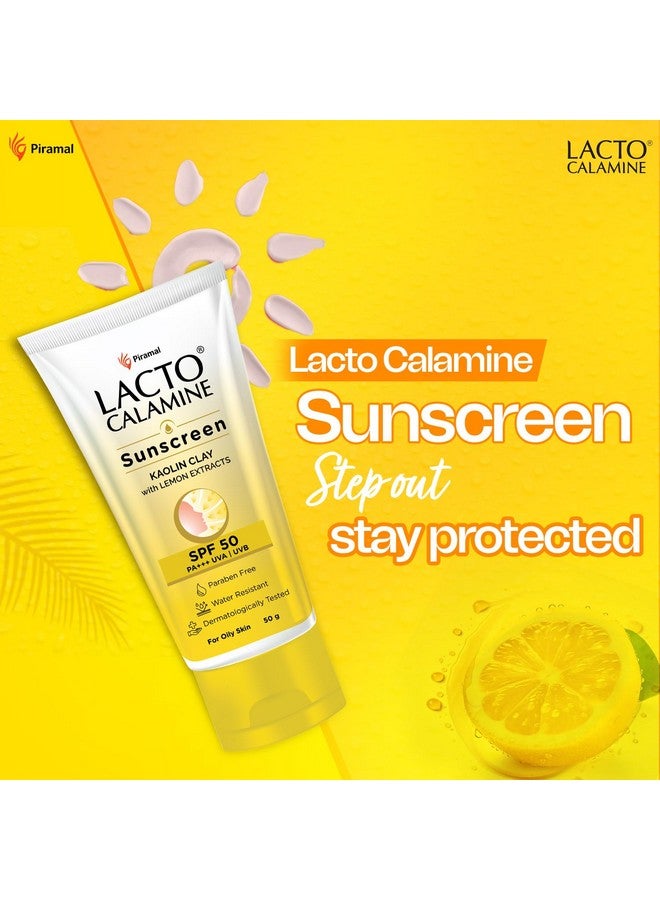 لاكتو كلامين واقي شمس لاكتو كالامين بعامل حماية من الشمس ٥٠ | ٥٠ غرام | واقي شمس PA +++ للبشرة الدهنية | واقي شمس من الأشعة فوق البنفسجية الطويلة والمتوسطة | مقاوم للماء ولا يترك آثارًا بيضاء | مع طين الكاولين وفيتامين هـ ومستخلصات الليمون | خالٍ من البارابين - Image 2