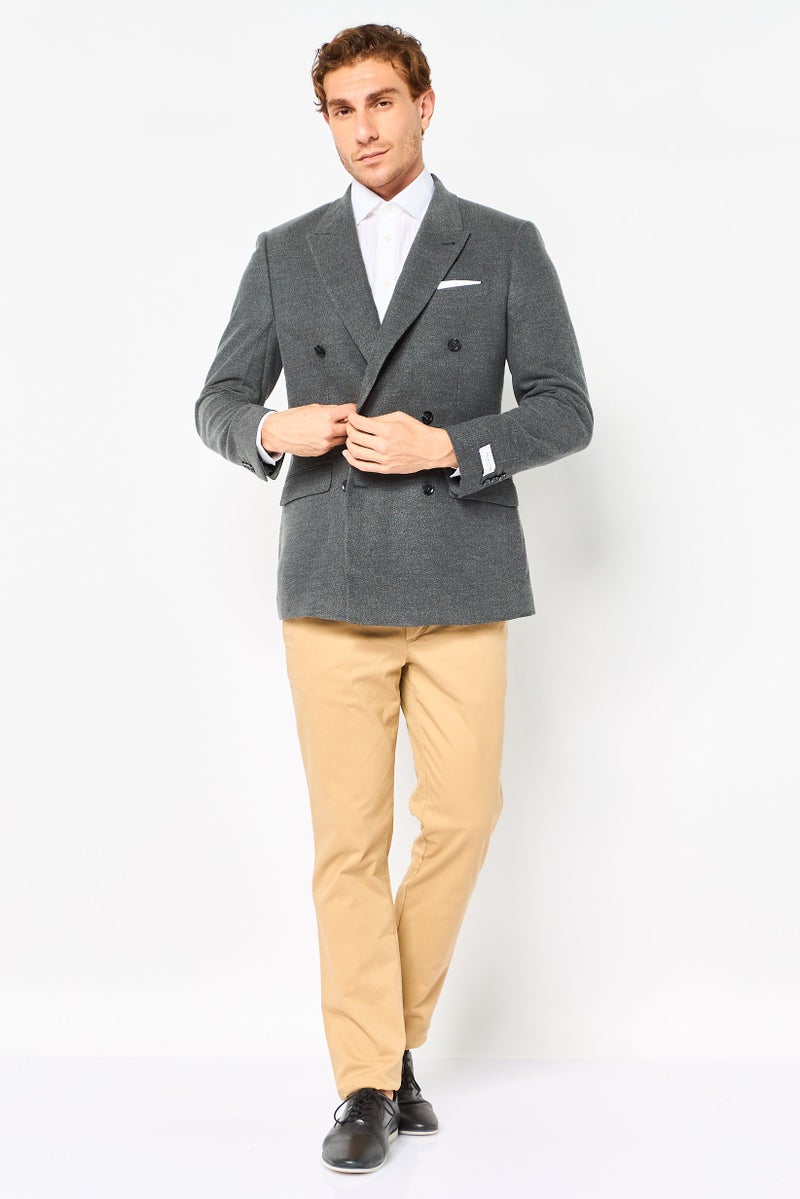 Selected Homme Men Regular Fit Plaid Suit Jacket, Dark Grey - Image 4