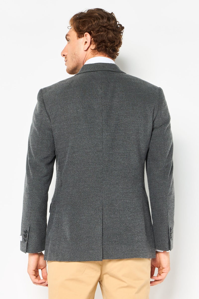 Selected Homme Men Regular Fit Plaid Suit Jacket, Dark Grey - Image 2