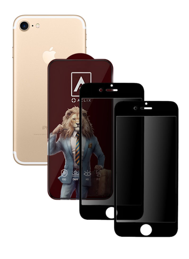 ACLIX 2 Pieces Antistatic ESD Dustof Premium Quality High Definition Anti-Spy Privacy Tempered Glass Screen tector Designed For  iPhone 7 - Image 1