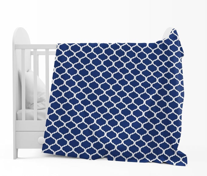 120 GSM MICROFIBER SINGLE KIDS DOHAR 04 YEARS SOFT LIGHTWEIGHT THROW BLANKET COZY BREATHABLE ALLSEASON COMFORT 140 X 100 CM MOROCCAN PATTERN DEEP BLUE