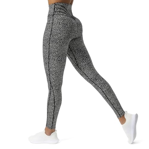 Aoxjox High Waisted Workout Leggings for Women Trinity Yoga Pants 26.5" (Blackness Dot Print, Medium) - Image 1