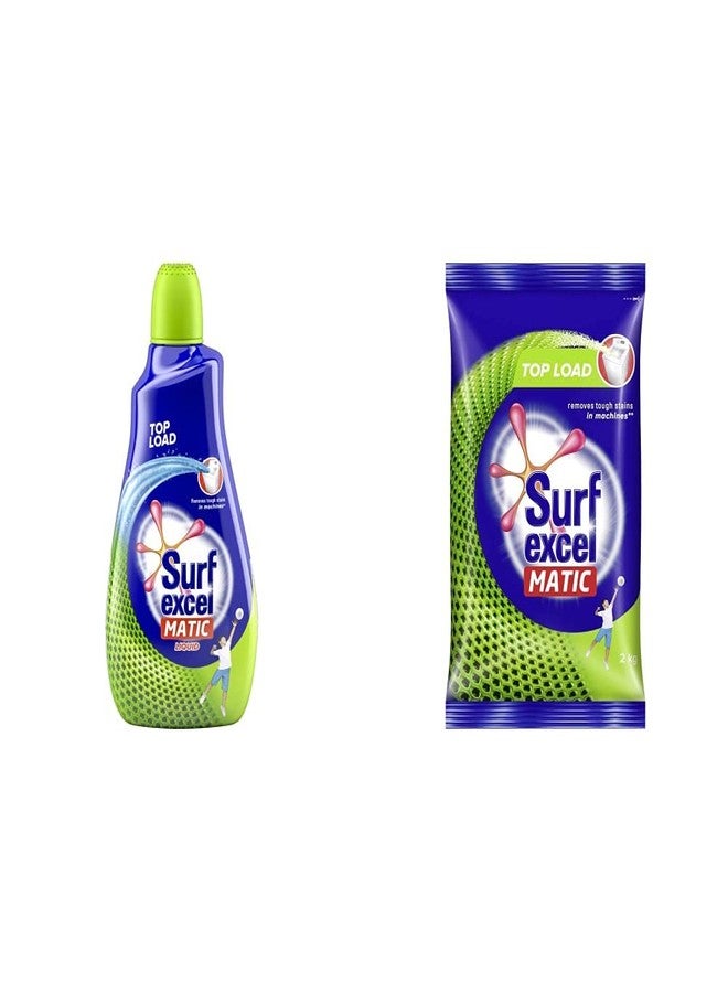 سيرف إيكسل سائل غسيل الملابس Surf Excel Matic ذو التحميل العلوي - 1.02 لتر ومسحوق غسيل الملابس Surf Excel Matic ذو التحميل العلوي، 2 كجم - Image 1
