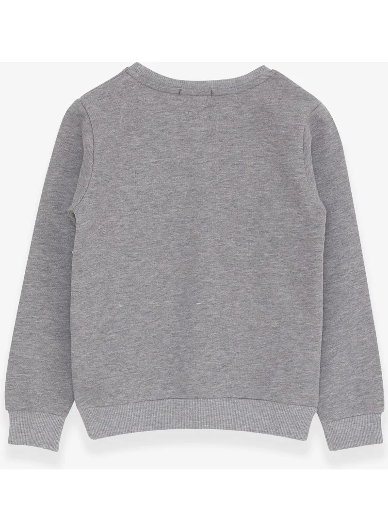 Breeze Boy's Sweatshirt with Text Printed Dark Gray Melange (8-14 Years)