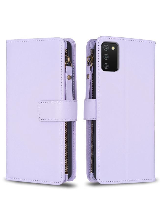 S-TOP Case For Samsung Galaxy A03s 9 Card Slots Zipper Wallet Leather Flip Phone Case - Image 1