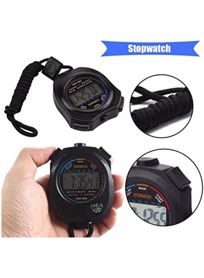 2 Pack Multi-Function Electronic Digital Sport Stopwatch Timer, Large Display with Date Time and Alarm Function,Suitable for Sports Coaches Fitness Coaches and Referees - Image 3
