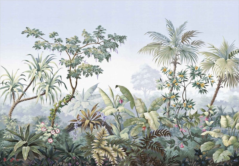 Reyhui Tropical Banana Leaf Wallpaper Green Plant Wall Murals for Bedroom Living Room (not self-Adhesive) - Image 3