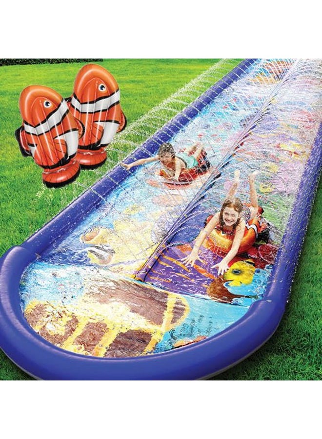 stargo Undersea Water Dual Slip and Slide - 18 Feet X 5 Feet Slip and Slide with Splash Pad and Sprinkler, Water Slide with Inflatable Body Boards - Kids Water Fun - Image 1