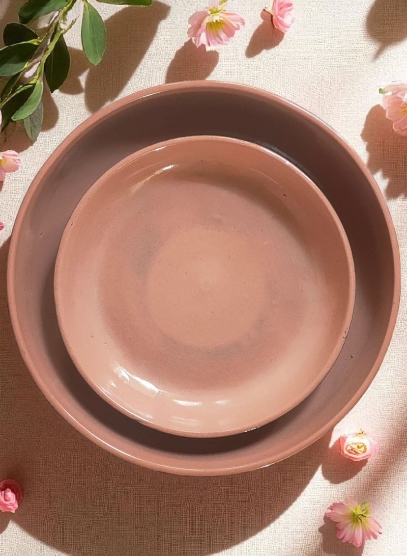 كلور زون بوتري 2 طقم صينيه من الفخار و الخزف مستدير يتحمل درجات الحراره وغير المباشره, شعله اوداخل الفرن 28 سم - Image 1