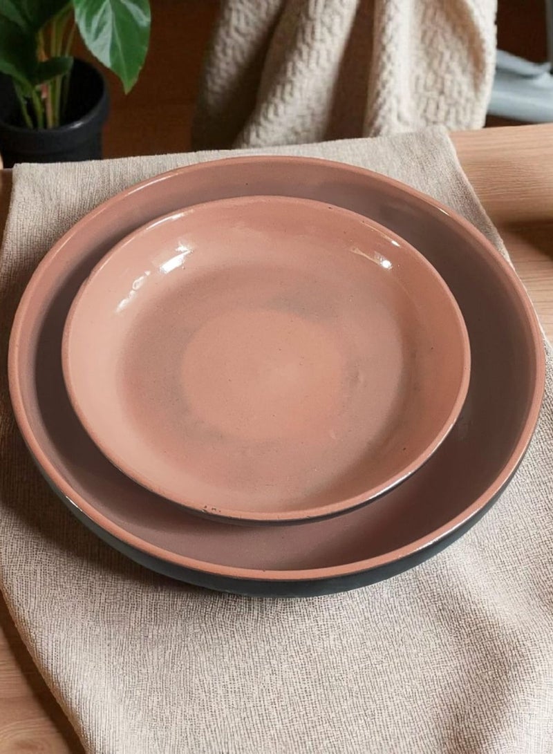 كلور زون بوتري 2 طقم صينيه من الفخار و الخزف مستدير يتحمل درجات الحراره وغير المباشره, شعله اوداخل الفرن 28 سم - Image 2