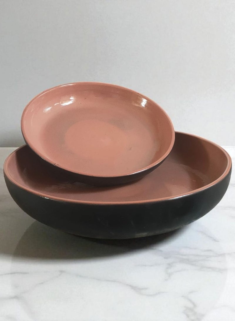 كلور زون بوتري 2 طقم صينيه من الفخار و الخزف مستدير يتحمل درجات الحراره وغير المباشره, شعله اوداخل الفرن 28 سم - Image 3