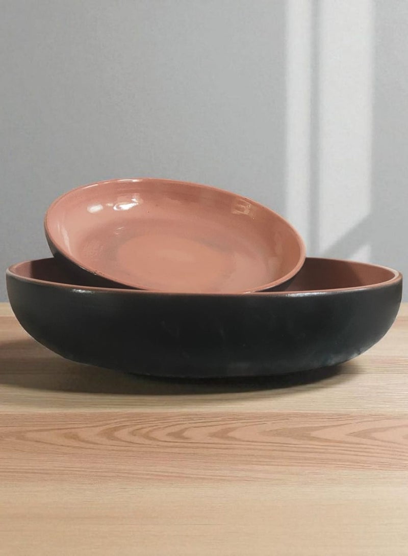 كلور زون بوتري 2 طقم صينيه من الفخار و الخزف مستدير يتحمل درجات الحراره وغير المباشره, شعله اوداخل الفرن 28 سم - Image 4