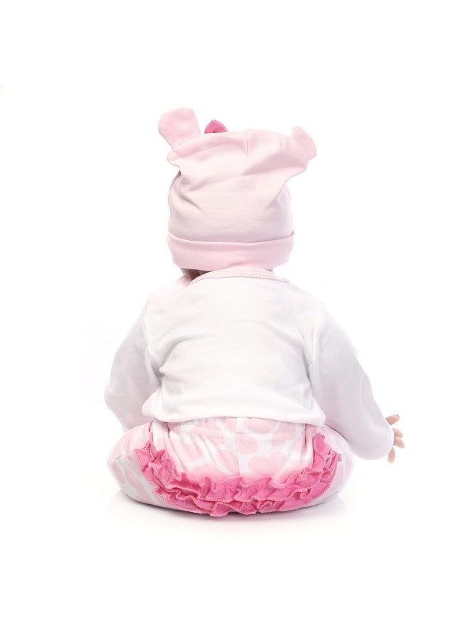 Pedolltree Reborn Dolls Baby Clothes Pink Outfits for 20"- 22" Reborn Doll Girl Baby Clothing Sets - Image 3