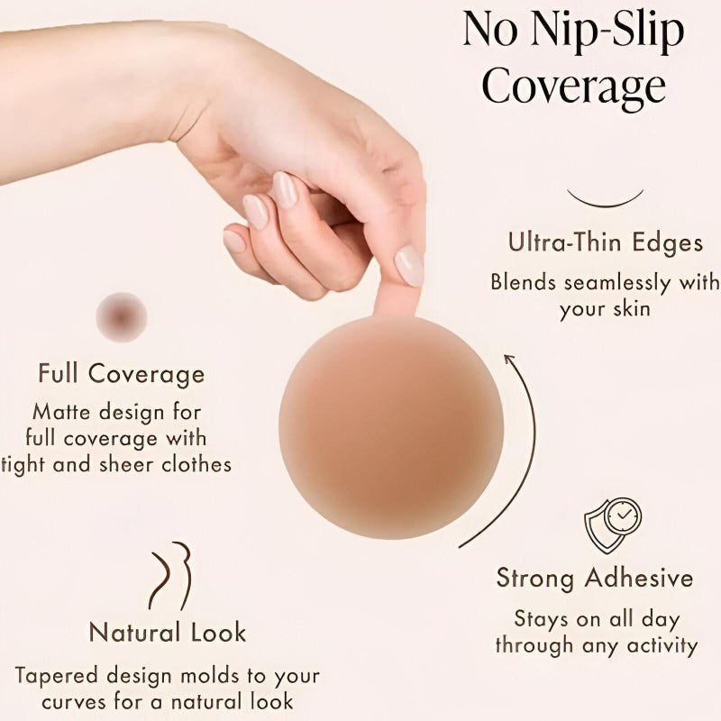 Silicone Breast Lift Patches - Reusable, transparent, invisible nipple covers designed for maximum comfort, anti-slip grip, and waterproof durability throughout the day. - Image 4