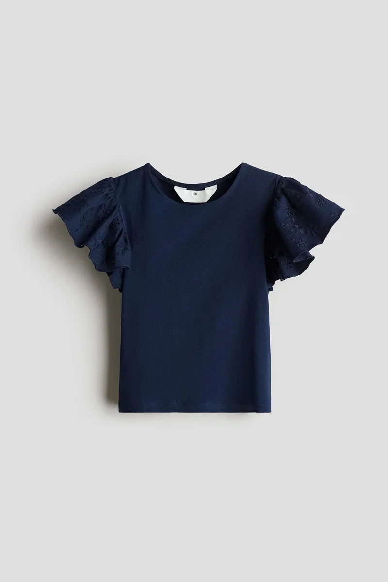 H&M Butterfly-sleeved top