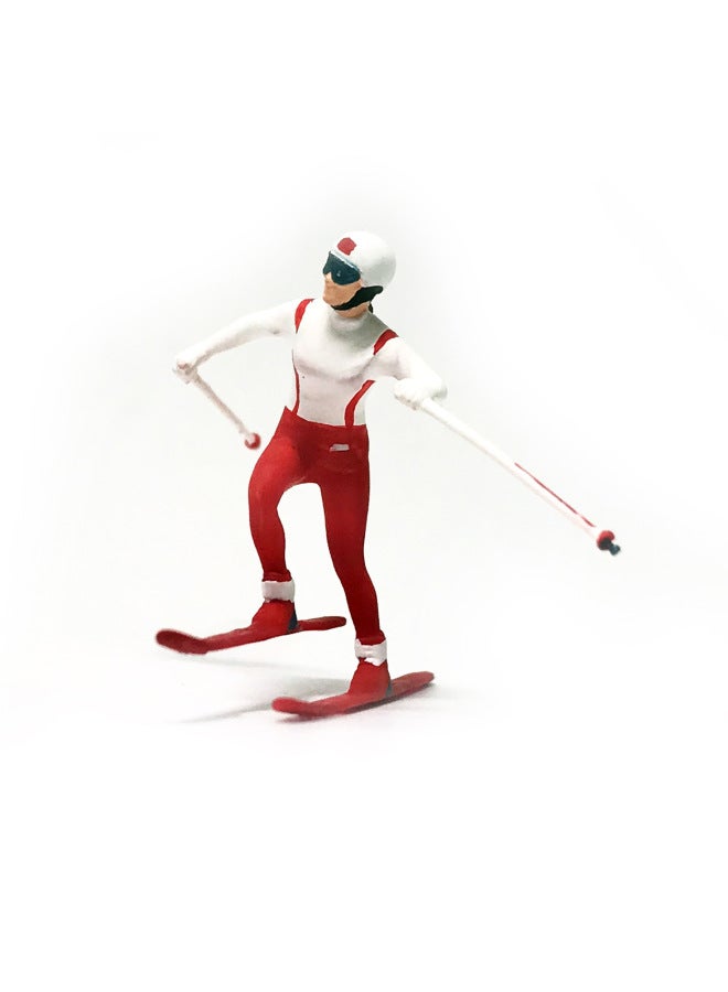 Sand Table Micro-beat Model Toy HO Scale 1/87 Ice And Snow Sports 1/64 Ski Miniature Model Hand Ornaments-Color:1:64 Preferred Edition Double Plate Mwah Red And Blue