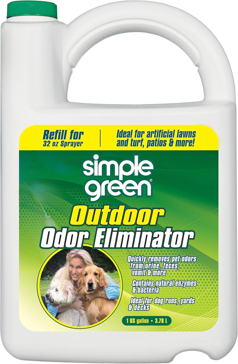 simple green Outdoor Odor Eliminator for Pets, Dogs, 1 gallon Refill - Ideal for Artificial Lawns & Patio, Milky White - Image 1