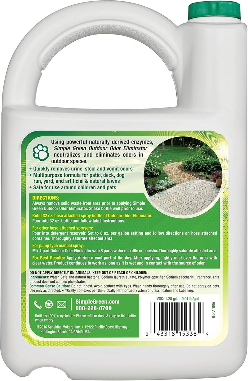 simple green Outdoor Odor Eliminator for Pets, Dogs, 1 gallon Refill - Ideal for Artificial Lawns & Patio, Milky White - Image 2
