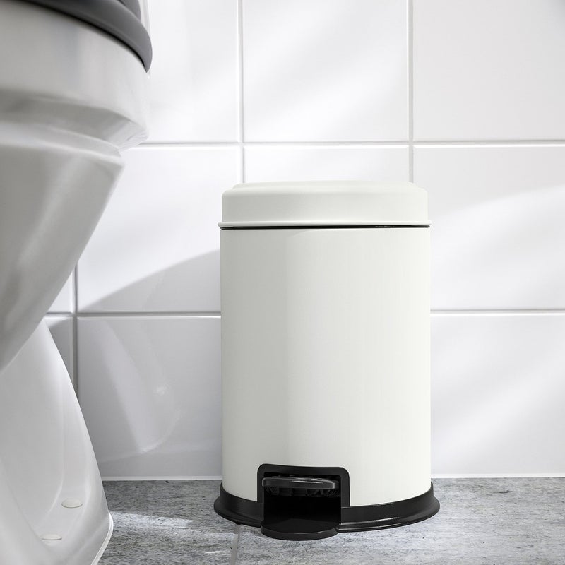 Baitique Waste Bin with Soft-Close Lid, White, 3 L - Image 2