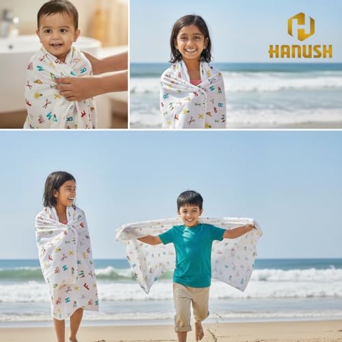 HANUSH 100% Muslin Cotton Baby Towel (Toddler) – Double Layer Soft Newborn Kids Bath Wrap | Breathable | Organic Muslin Bath Towel for Infants & Babies (Kids Bath Towel 3 to 9 Years) | Unisex - Image 5