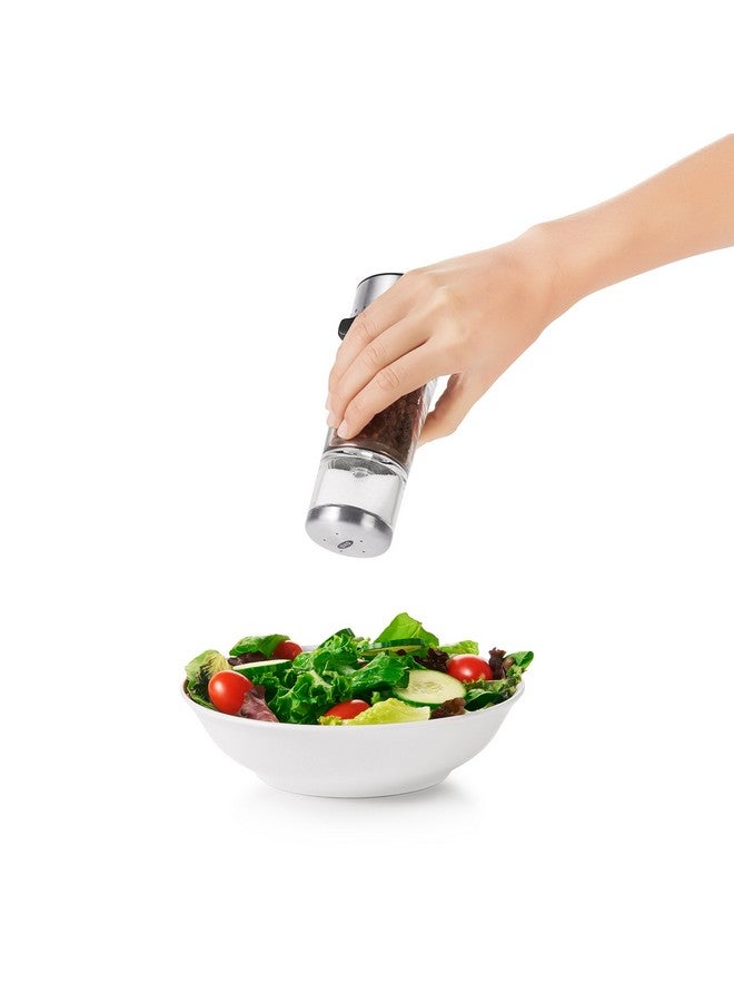 OXO Good Grips 2-in-1 Salt & Pepper Grinder & Shaker, Silver - Image 3