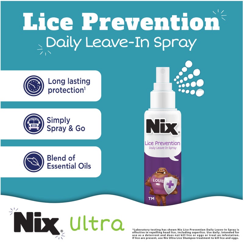Nix Lice Treatment & Prevention Kit, All-in-One Shampoo, 4 fl oz, with Lice Removal Comb and Lice Prevention Daily Leave-in Spray, 6 fl oz - Image 4