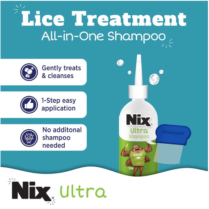 Nix Lice Treatment & Prevention Kit, All-in-One Shampoo, 4 fl oz, with Lice Removal Comb and Lice Prevention Daily Leave-in Spray, 6 fl oz - Image 3