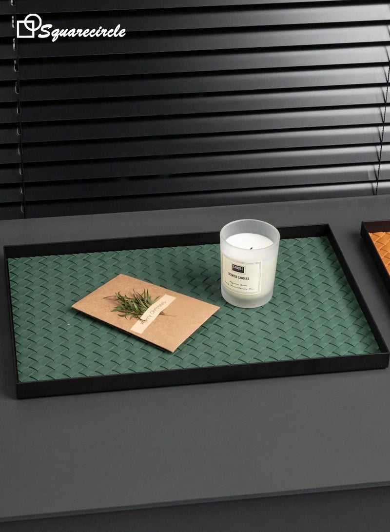 دائرة مربعة صينية ديكور عصرية للمنزل – منظم أنيق للمجوهرات والمفاتيح والشموع، مناسبة للمدخل وغرفة المعيشة - Image 3