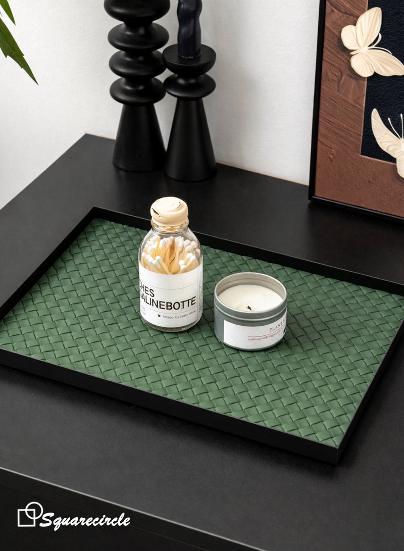 دائرة مربعة صينية ديكور عصرية للمنزل – منظم أنيق للمجوهرات والمفاتيح والشموع، مناسبة للمدخل وغرفة المعيشة - Image 4