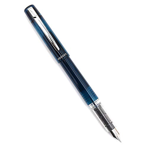PLATINUM Prefounte Fountain Ink Pen with SS Medium Nib, Translucent Night Sea Blue Barrel, Cap, Blue-Black Ink Cartridge Included, Slip & Seal Cap Design, Ideal for Adults Daily Use Beginners - Image 3