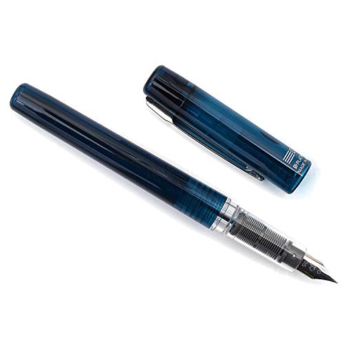 PLATINUM Prefounte Fountain Ink Pen with SS Medium Nib, Translucent Night Sea Blue Barrel, Cap, Blue-Black Ink Cartridge Included, Slip & Seal Cap Design, Ideal for Adults Daily Use Beginners - Image 1