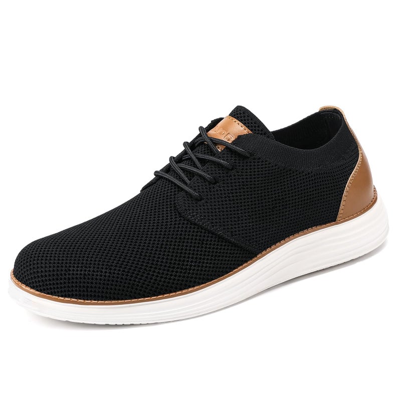 VILOCY Men's Fashion Dress Sneakers Casual Walking Shoes Business Oxfords Comfortable Breathable Lightweight Tennis Zapatos para Hombre Black,US10 EU43 - Image 5