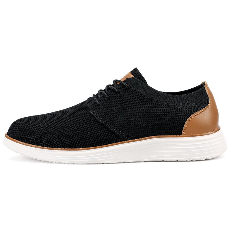 VILOCY Men's Fashion Dress Sneakers Casual Walking Shoes Business Oxfords Comfortable Breathable Lightweight Tennis Zapatos para Hombre Black,US10 EU43 - Image 2