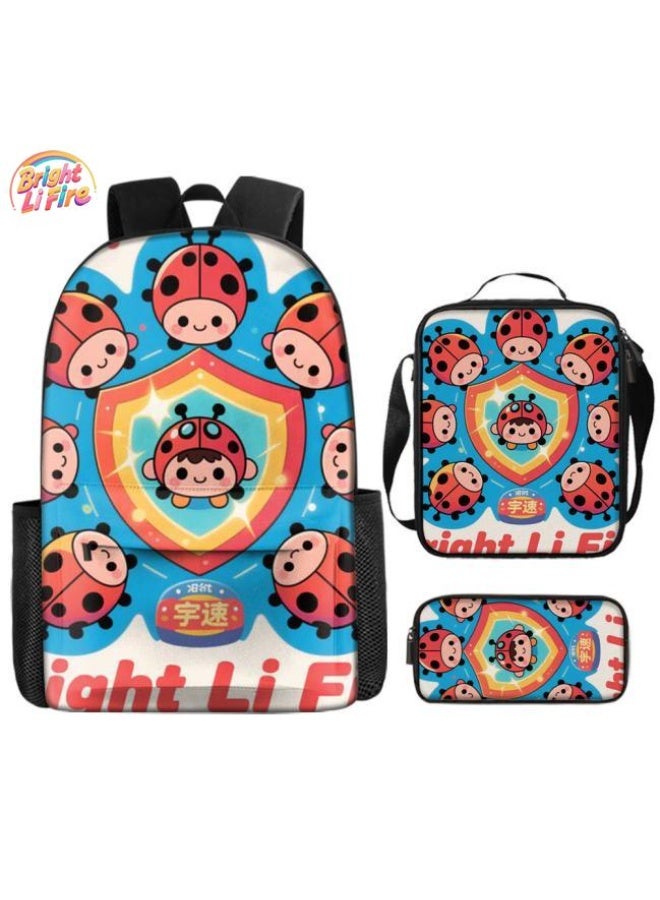 واضح من النار حقيبة كرتونية من ثلاث قطع، يسهل التعامل معها في مناسبات مختلفة (متوفرة للطلاب والأطفال والأصدقاء في النزهايات وتسلق الجبال والتعليم المدرسي وما إلى ذلك) | الكتفين + حقائب اليد + حقائب القرطاسية | موسم العودة إلى المدرسة / هدايا المهرجان - 5 - Image 1