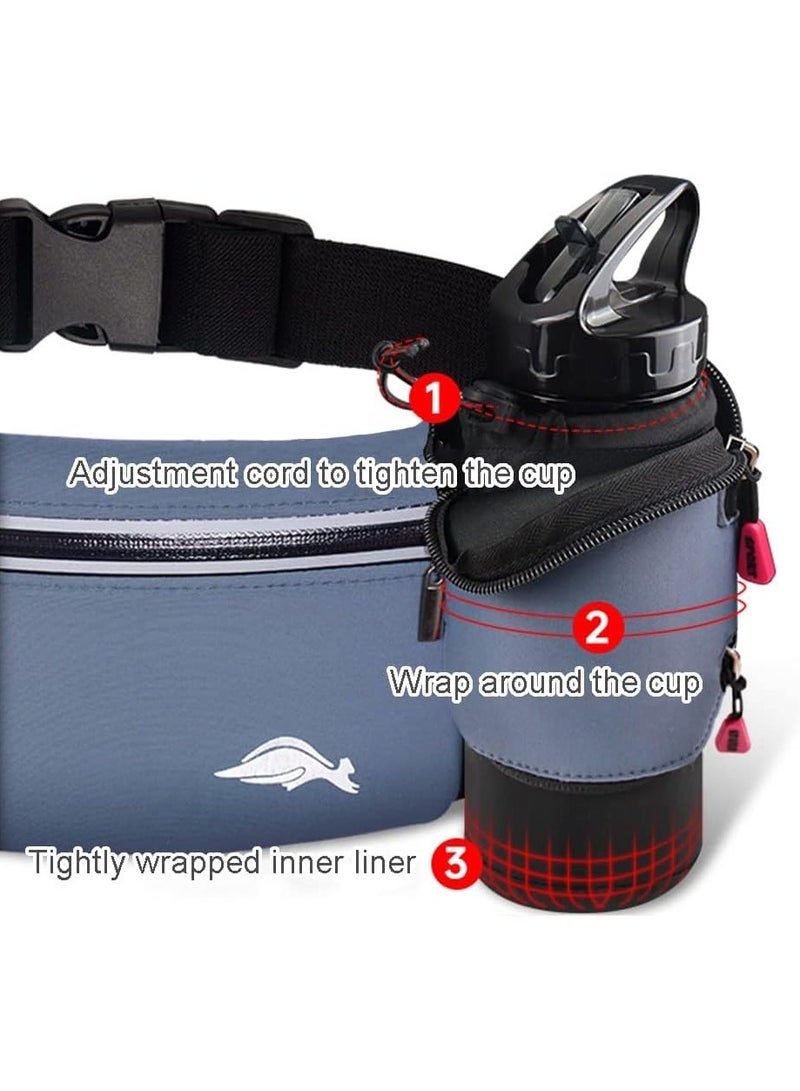 Generic Running Belt Bag, Running Belt Bag with Foldable Water Bottle Holder, Running Phone Holder for Women and Men, Water Resistant and Non Bouncing, Perfect for Running, Cycling and Walking  - Image 3