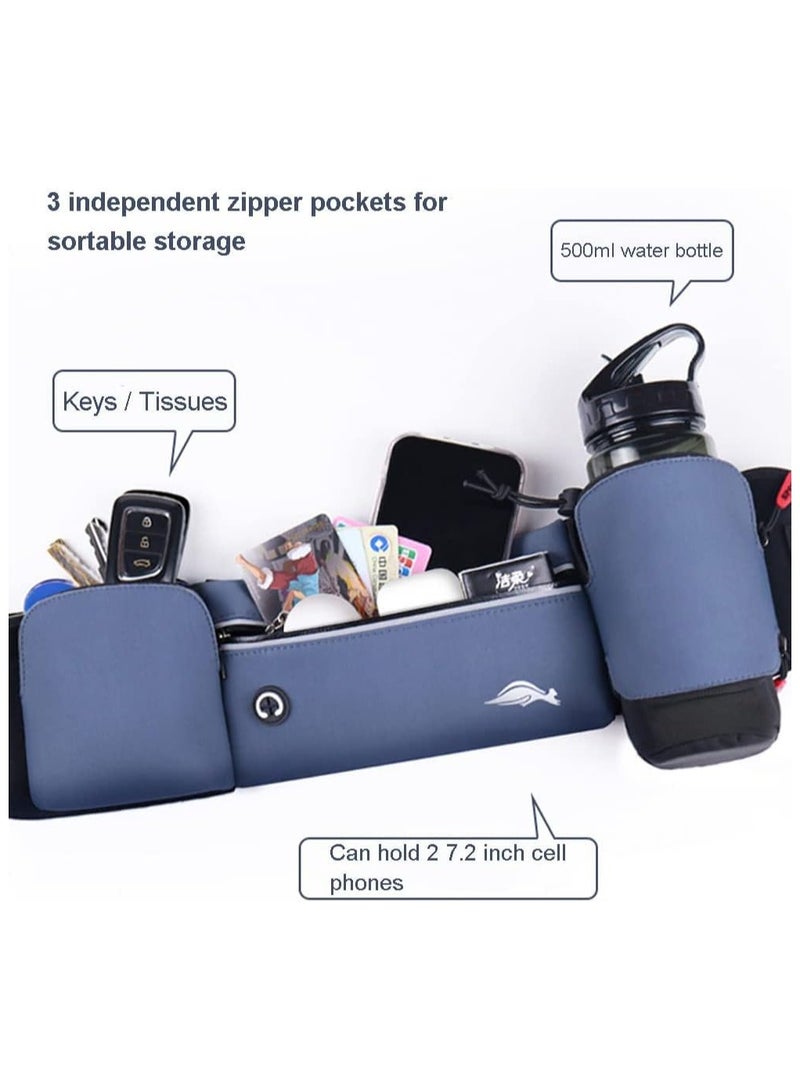 Generic Running Belt Bag, Running Belt Bag with Foldable Water Bottle Holder, Running Phone Holder for Women and Men, Water Resistant and Non Bouncing, Perfect for Running, Cycling and Walking  - Image 4