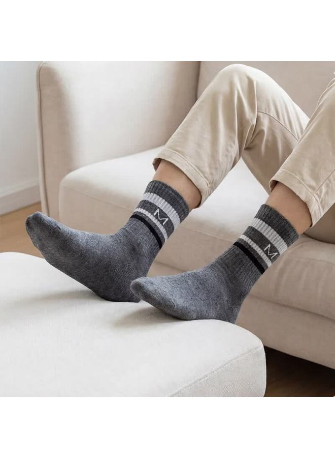 Miyou Men's Mid-calf Socks 7a Antibacterial Casual Business Spring Summer 6 Pairs - Image 4