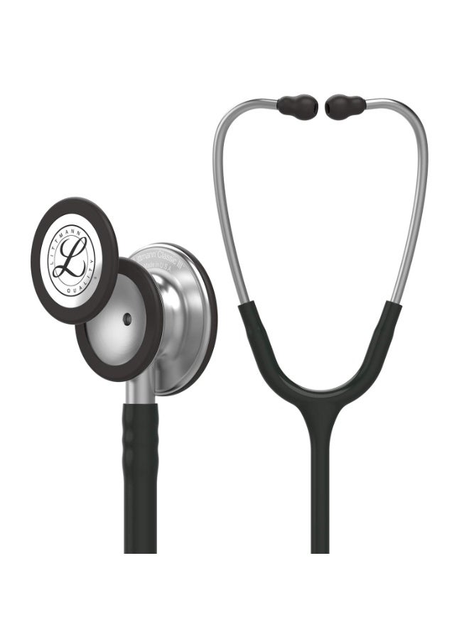 ليتمان سماعة طبية 3M Littmann Classic III Monitoring أصلية – أنبوب أسود، طول 27 بوصة – ضمان سنتين - Image 1